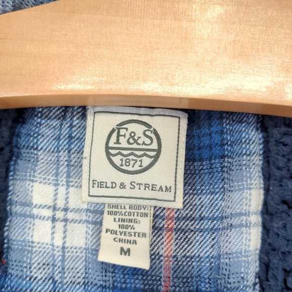 Field & Stream Men's Fleece Lined Flannel Shirt Jacket Shacket Blue M Plaid - Picture 11 of 15
